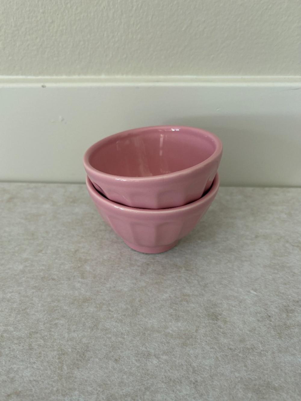 Set of 2 Small Pink Latte Dipping Bowls